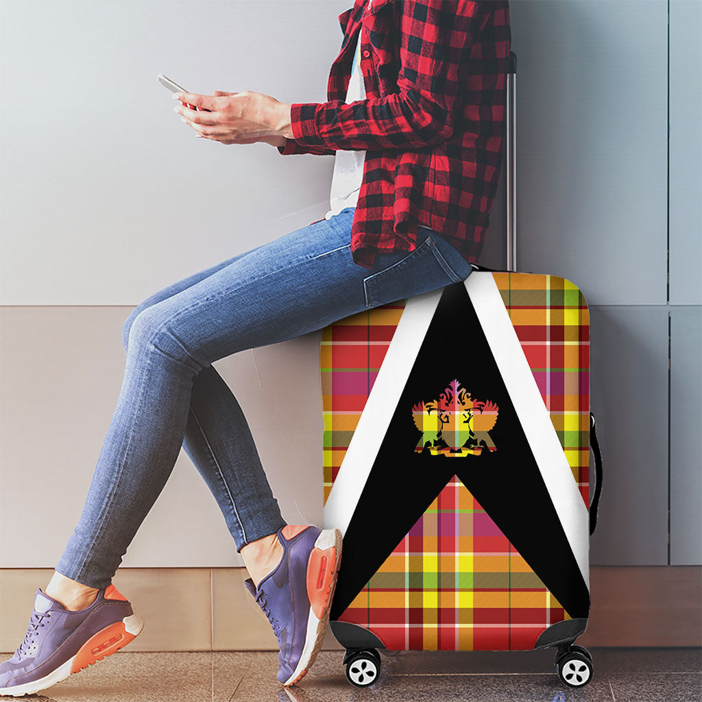 Saint Lucia Creole Day Luggage Cover Madras Pattern Flag Style