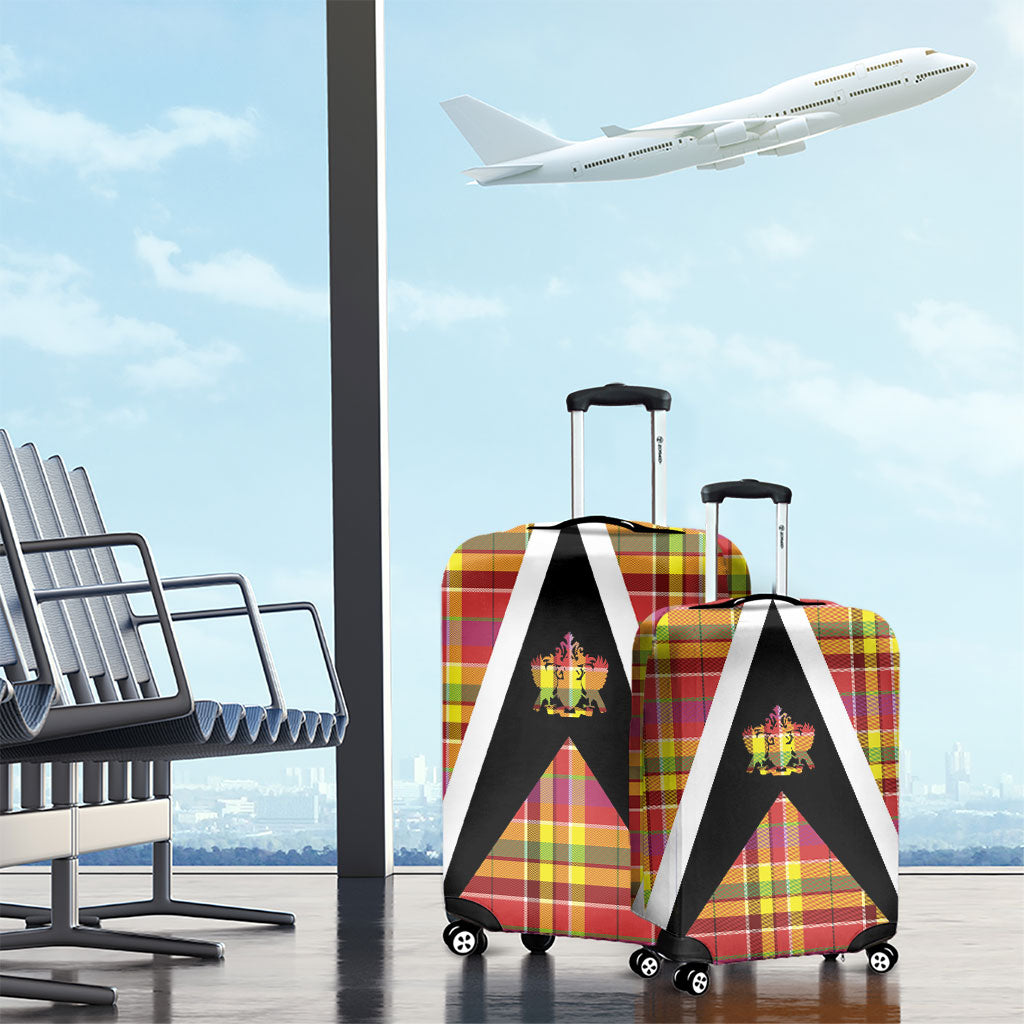Saint Lucia Creole Day Luggage Cover Madras Pattern Flag Style