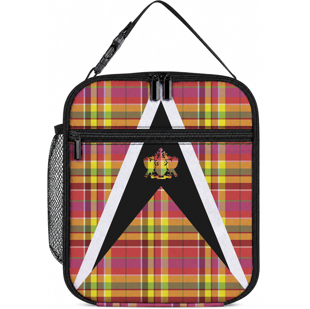 Saint Lucia Creole Day Lunch Bag Madras Pattern Flag Style