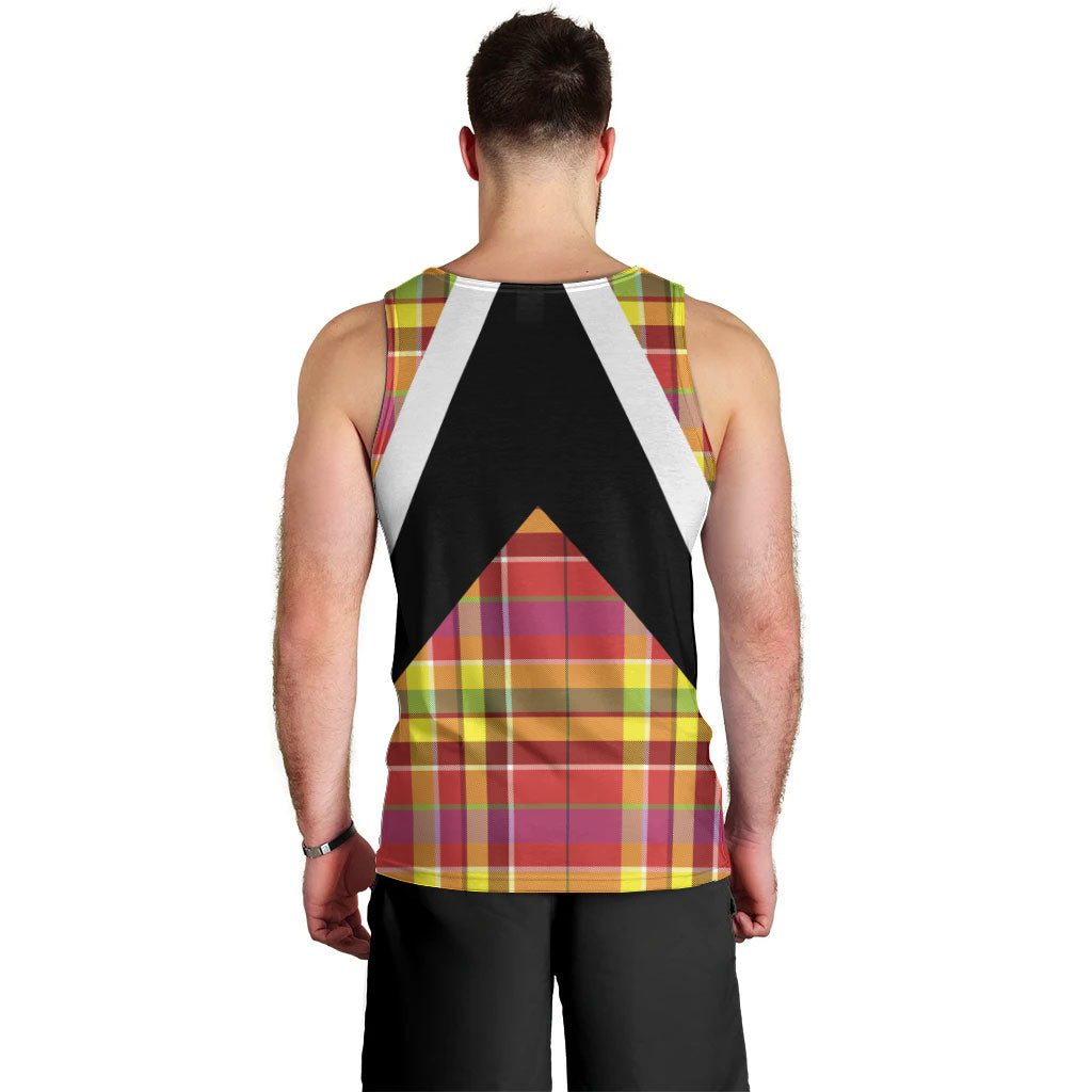 Saint Lucia Creole Day Men Tank Top Madras Pattern Flag Style