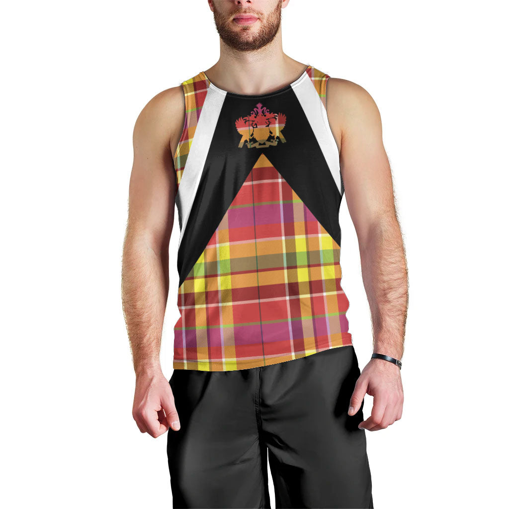 Saint Lucia Creole Day Men Tank Top Madras Pattern Flag Style