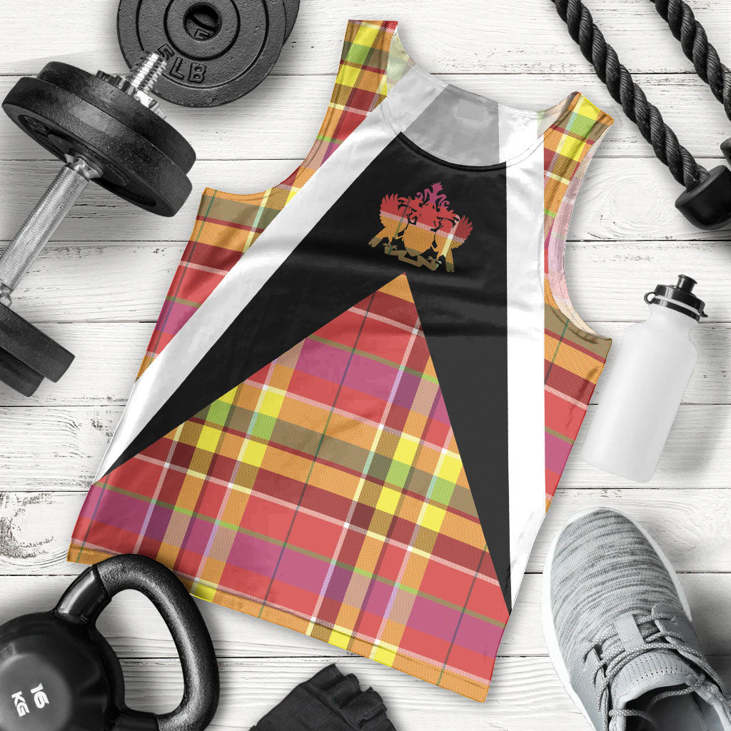 Saint Lucia Creole Day Men Tank Top Madras Pattern Flag Style
