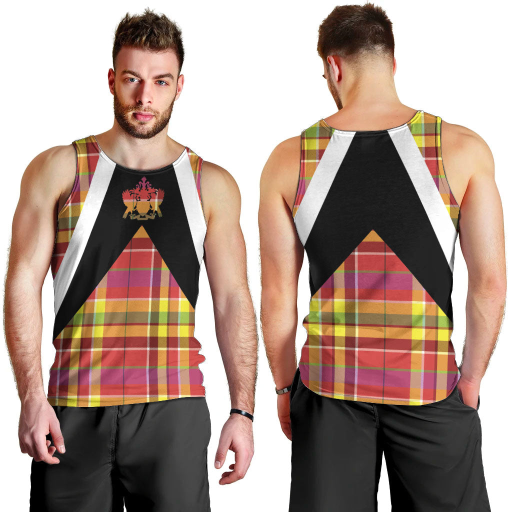 Saint Lucia Creole Day Men Tank Top Madras Pattern Flag Style