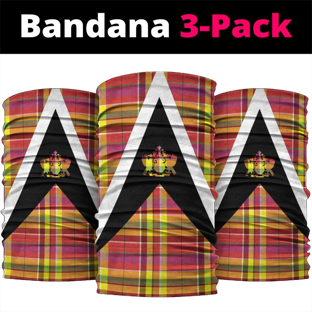 Saint Lucia Creole Day Neck Gaiter Madras Pattern Flag Style
