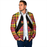 Saint Lucia Creole Day Padded Jacket Madras Pattern Flag Style