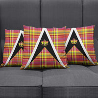 Saint Lucia Creole Day Pillow Cover Madras Pattern Flag Style