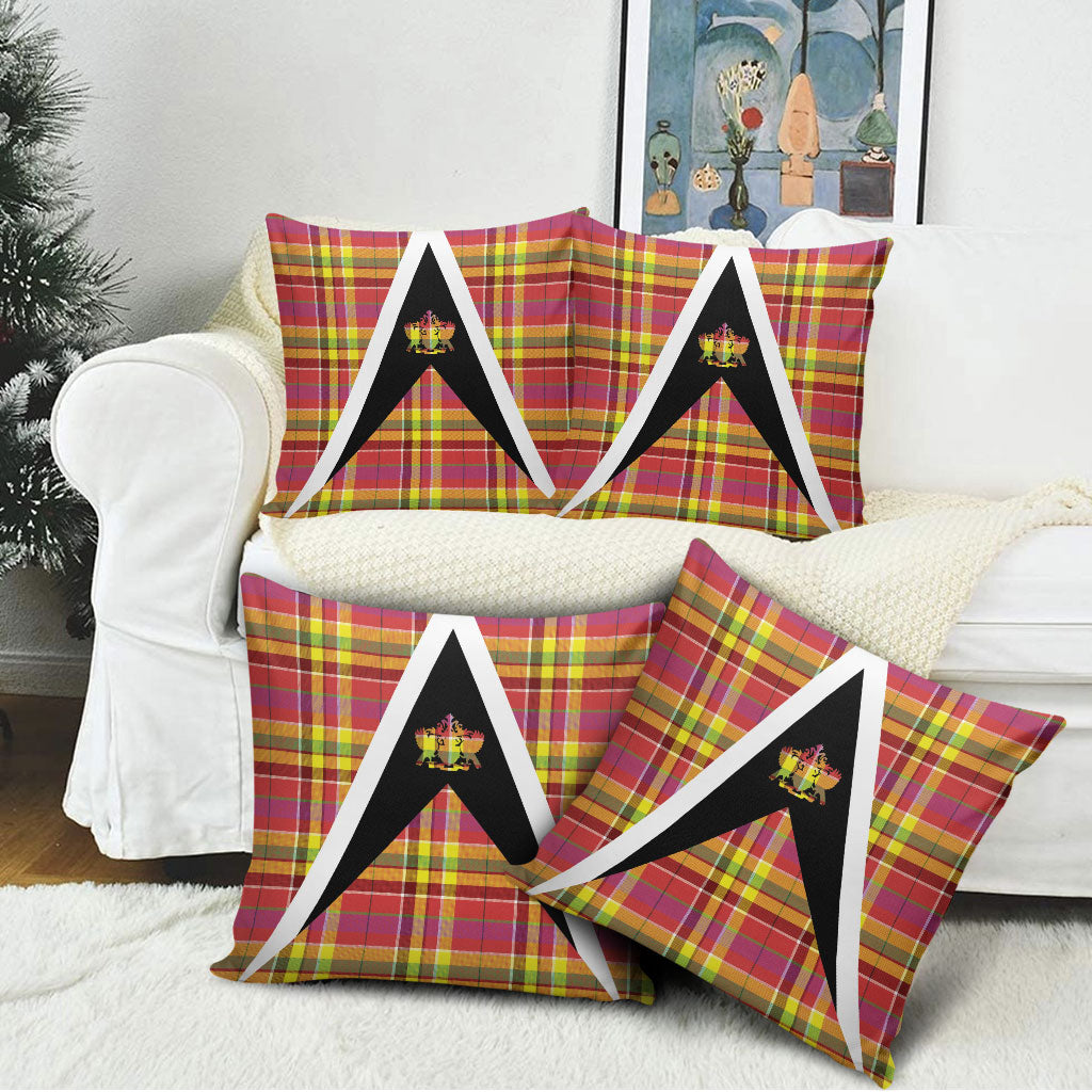 Saint Lucia Creole Day Pillow Cover Madras Pattern Flag Style