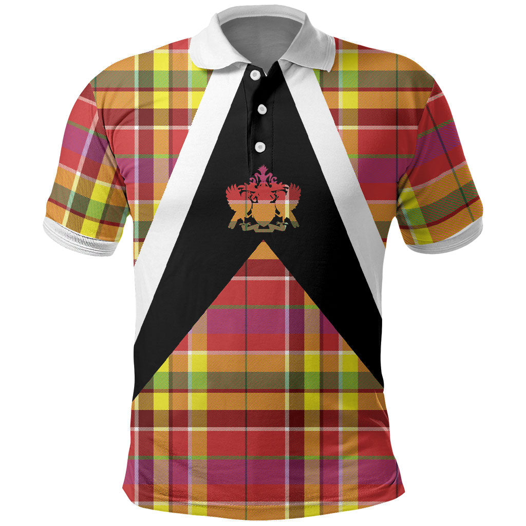 Saint Lucia Creole Day Polo Shirt Madras Pattern Flag Style