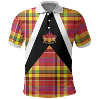 Saint Lucia Creole Day Polo Shirt Madras Pattern Flag Style