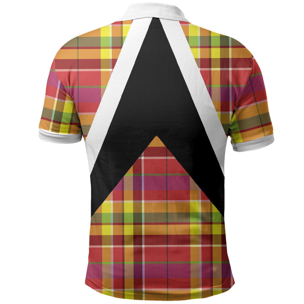 Saint Lucia Creole Day Polo Shirt Madras Pattern Flag Style