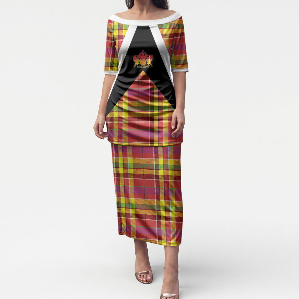 Saint Lucia Creole Day Puletasi Madras Pattern Flag Style