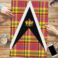 Saint Lucia Creole Day Puzzle Madras Pattern Flag Style
