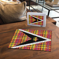 Saint Lucia Creole Day Puzzle Madras Pattern Flag Style