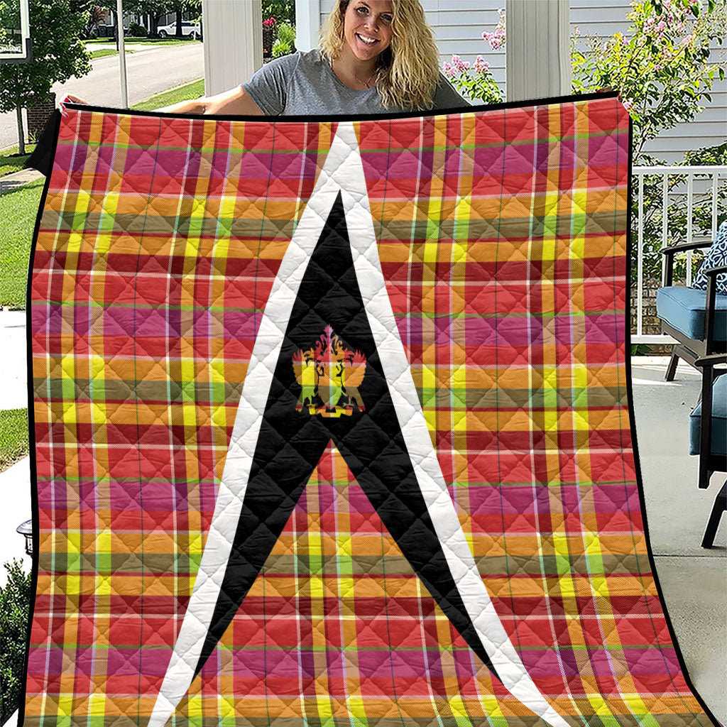 Saint Lucia Creole Day Quilt Madras Pattern Flag Style