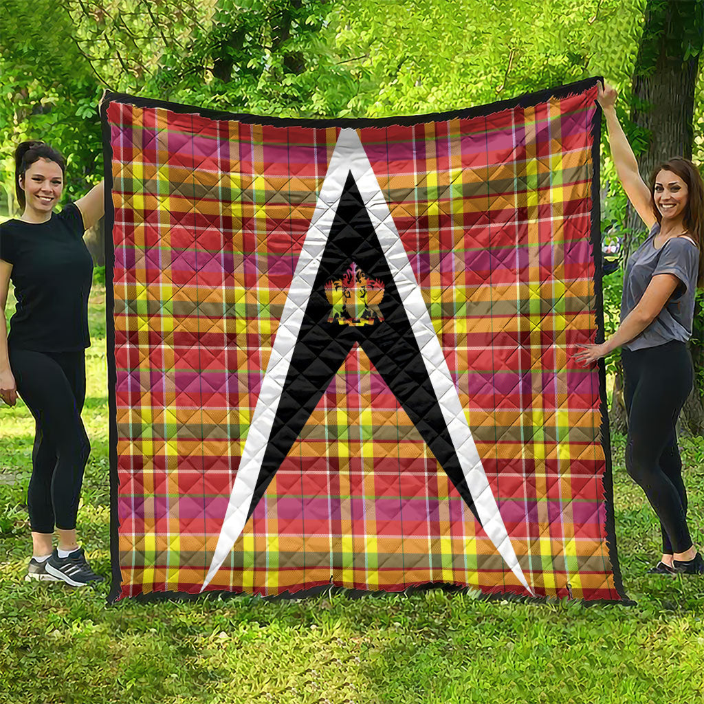 Saint Lucia Creole Day Quilt Madras Pattern Flag Style