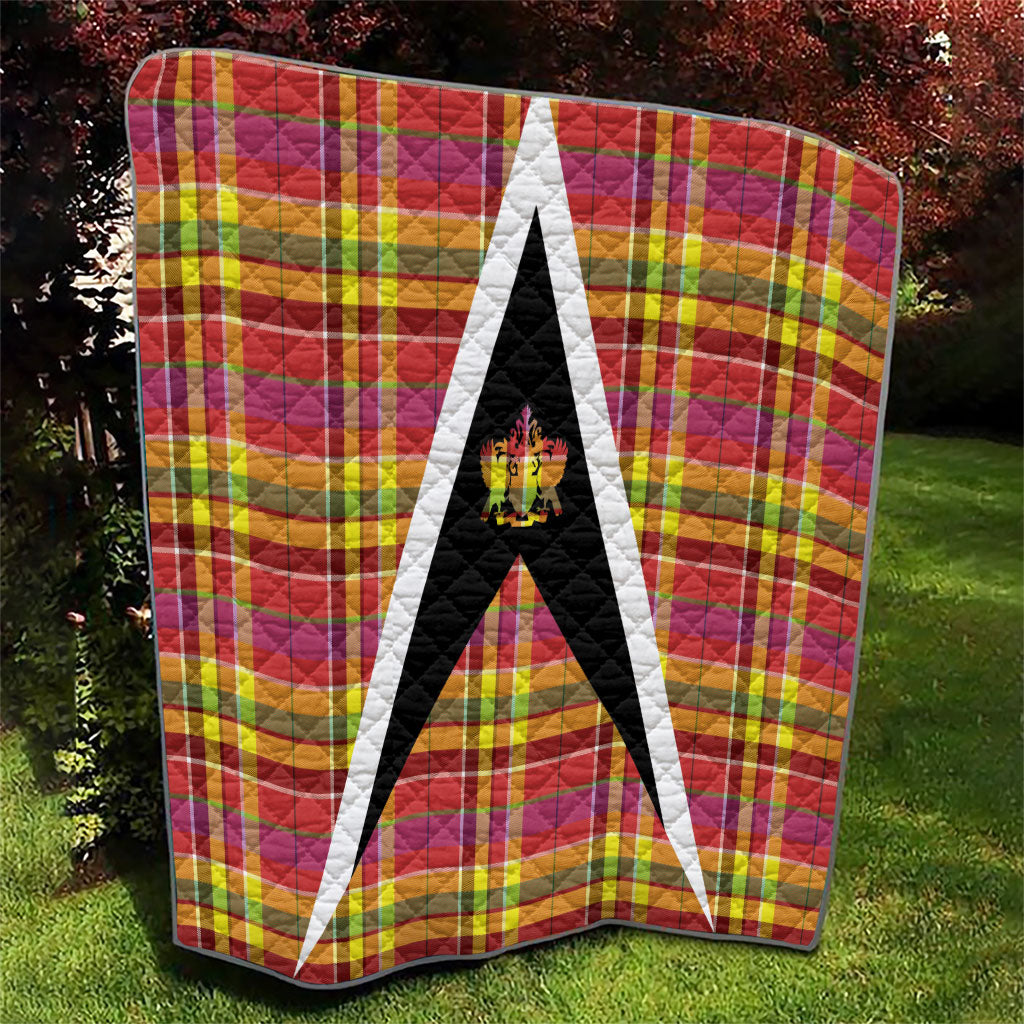 Saint Lucia Creole Day Quilt Madras Pattern Flag Style