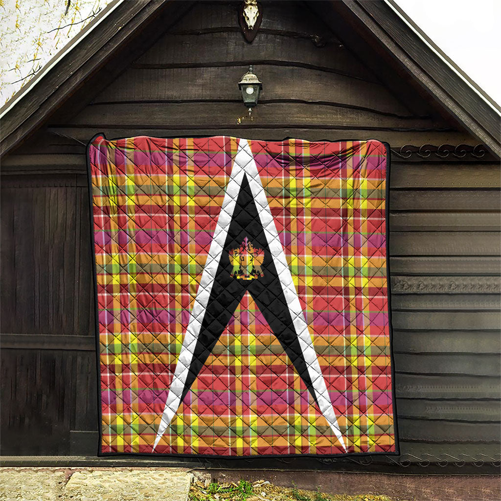 Saint Lucia Creole Day Quilt Madras Pattern Flag Style