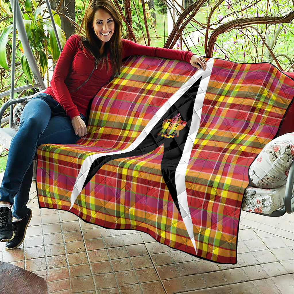 Saint Lucia Creole Day Quilt Madras Pattern Flag Style