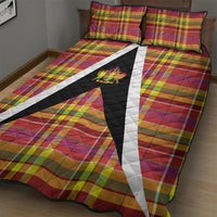 Saint Lucia Creole Day Quilt Bed Set Madras Pattern Flag Style
