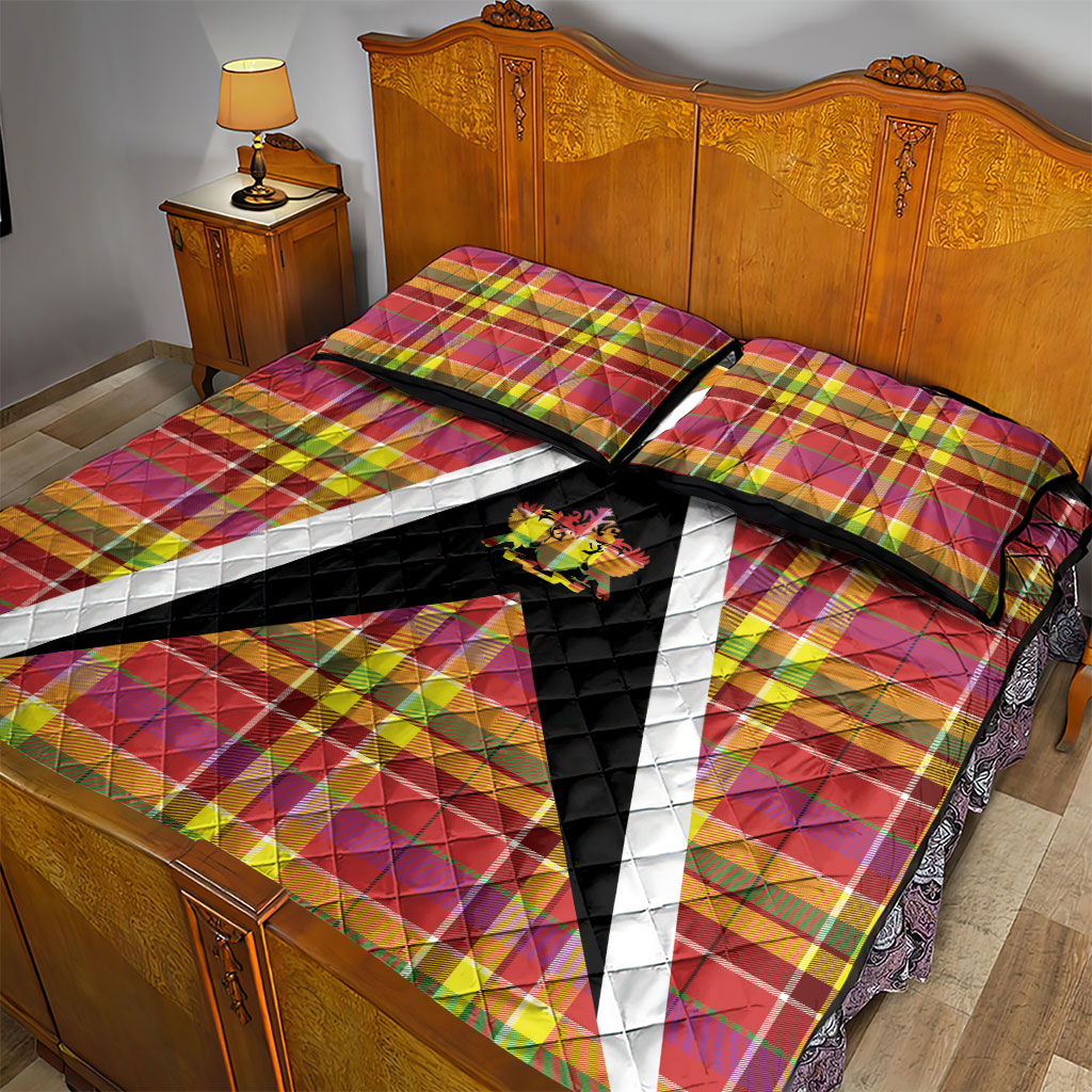 Saint Lucia Creole Day Quilt Bed Set Madras Pattern Flag Style