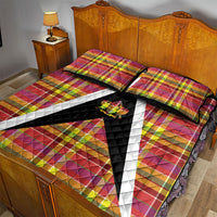 Saint Lucia Creole Day Quilt Bed Set Madras Pattern Flag Style