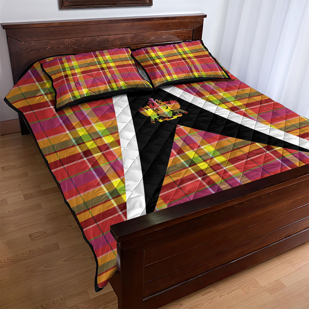 Saint Lucia Creole Day Quilt Bed Set Madras Pattern Flag Style