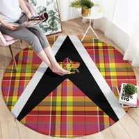 Saint Lucia Creole Day Round Carpet Madras Pattern Flag Style
