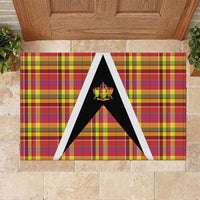 Saint Lucia Creole Day Rubber Doormat Madras Pattern Flag Style
