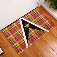 Saint Lucia Creole Day Rubber Doormat Madras Pattern Flag Style