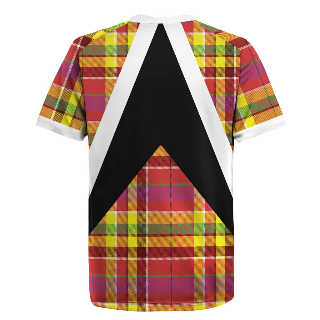 Saint Lucia Creole Day Rugby Jersey Madras Pattern Flag Style