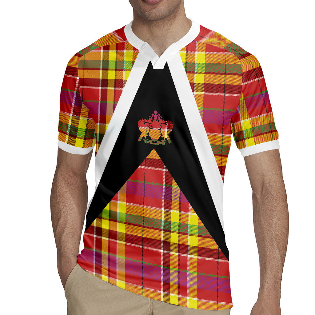 Saint Lucia Creole Day Rugby Jersey Madras Pattern Flag Style