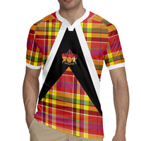 Saint Lucia Creole Day Rugby Jersey Madras Pattern Flag Style