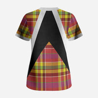 Saint Lucia Creole Day Scrub Top Madras Pattern Flag Style