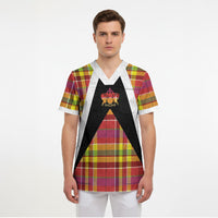 Saint Lucia Creole Day Scrub Top Madras Pattern Flag Style