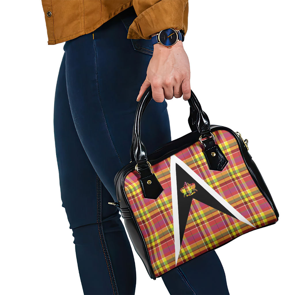 Saint Lucia Creole Day Shoulder Handbag Madras Pattern Flag Style