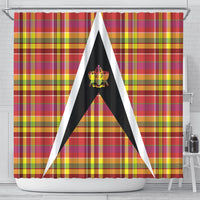 Saint Lucia Creole Day Shower Curtain Madras Pattern Flag Style