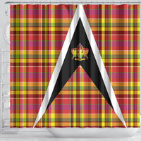 Saint Lucia Creole Day Shower Curtain Madras Pattern Flag Style