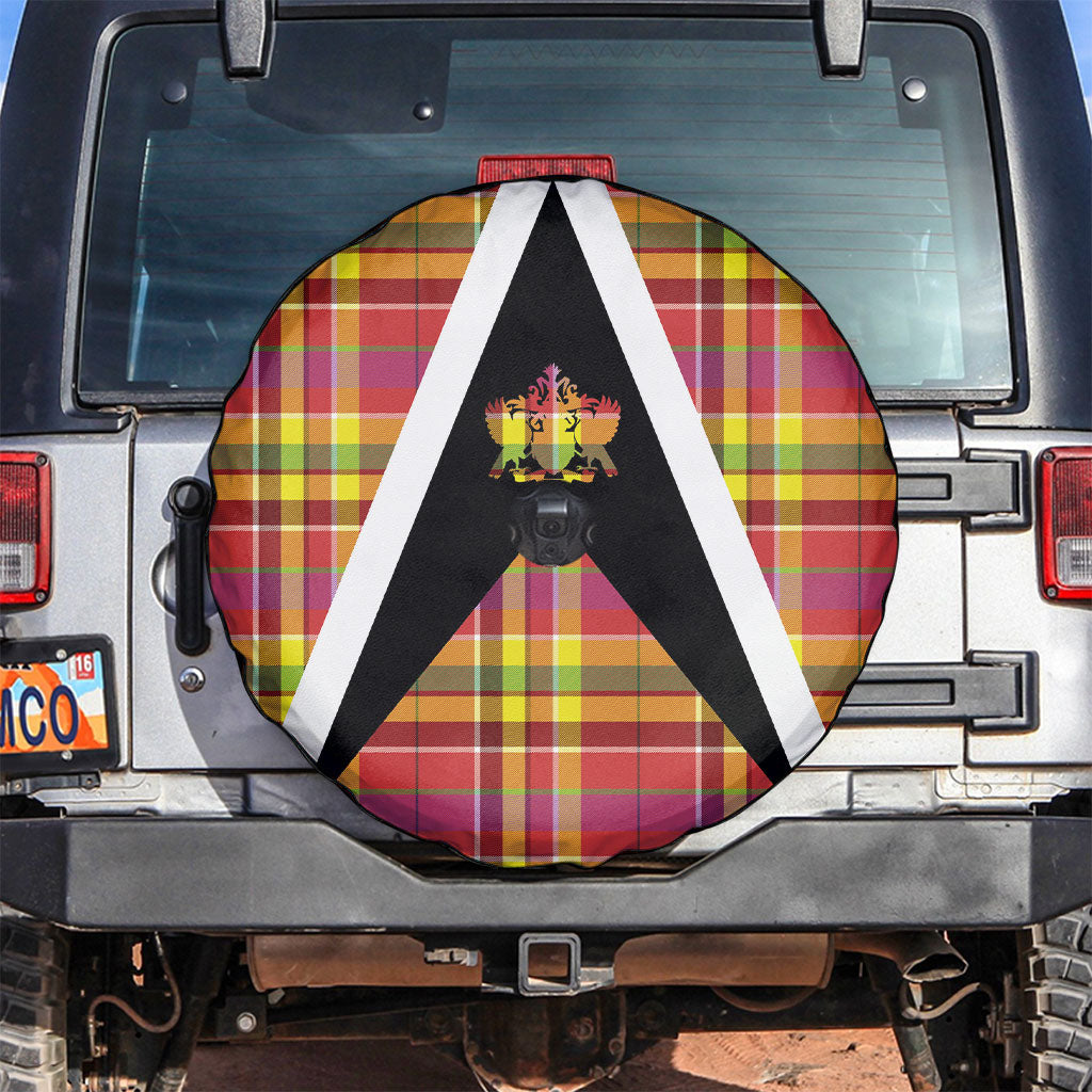 Saint Lucia Creole Day Spare Tire Cover Madras Pattern Flag Style