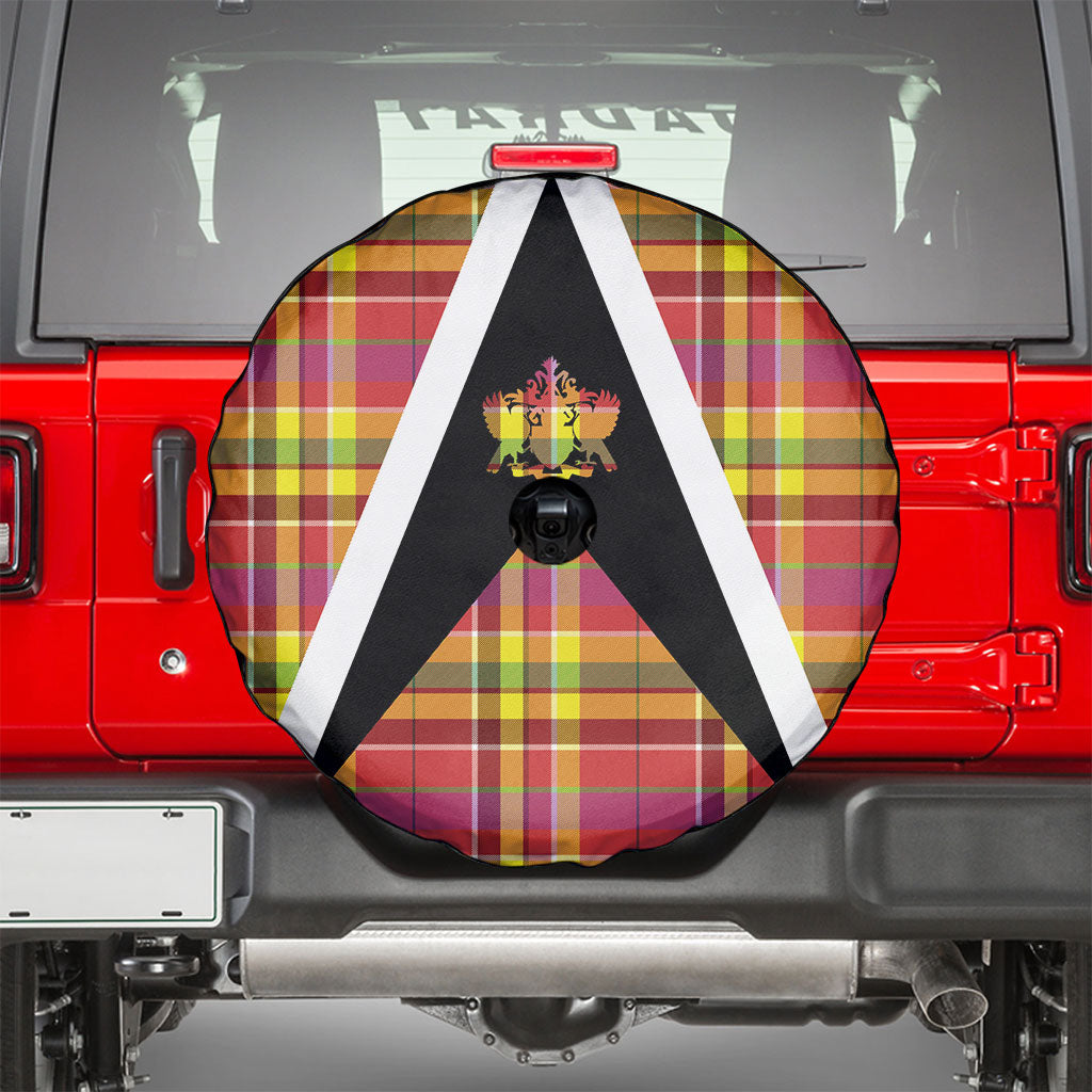 Saint Lucia Creole Day Spare Tire Cover Madras Pattern Flag Style