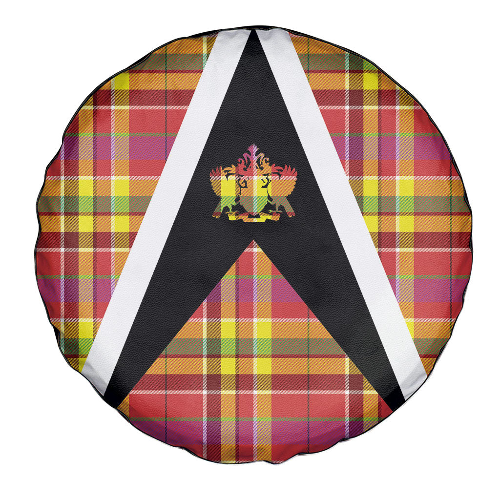 Saint Lucia Creole Day Spare Tire Cover Madras Pattern Flag Style