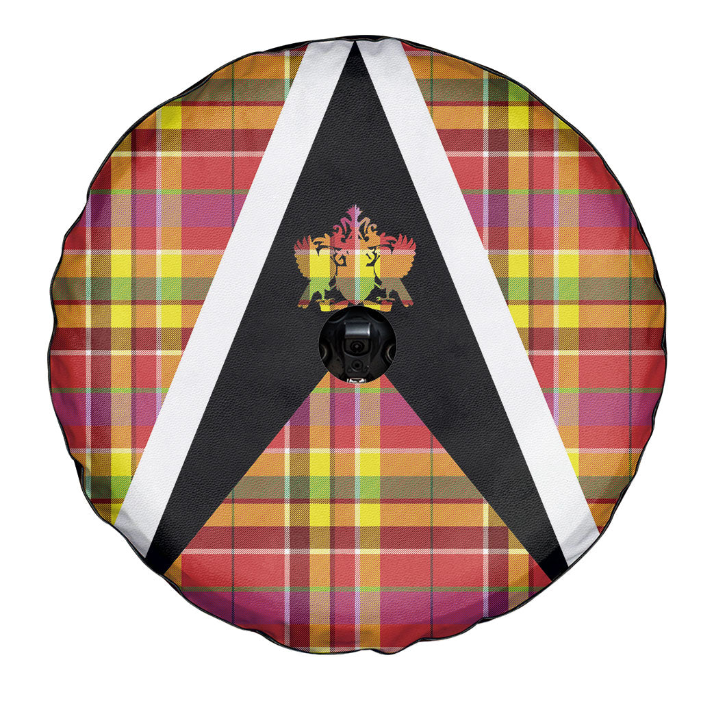 Saint Lucia Creole Day Spare Tire Cover Madras Pattern Flag Style