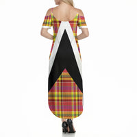 Saint Lucia Creole Day Summer Maxi Dress Madras Pattern Flag Style