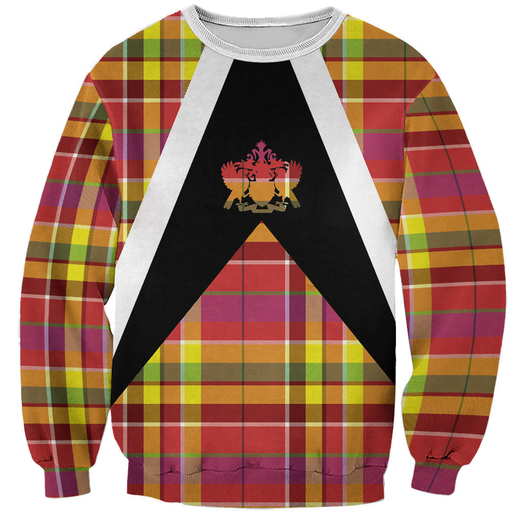 Saint Lucia Creole Day Sweatshirt Madras Pattern Flag Style