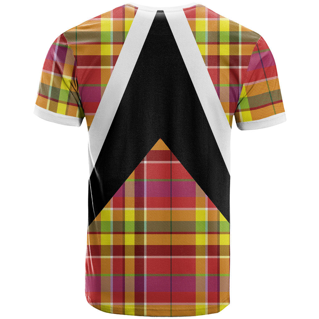 Saint Lucia Creole Day T Shirt Madras Pattern Flag Style