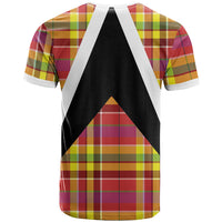 Saint Lucia Creole Day T Shirt Madras Pattern Flag Style