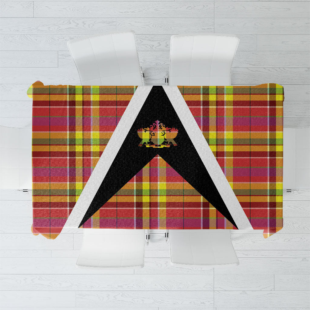 Saint Lucia Creole Day Tablecloth Madras Pattern Flag Style