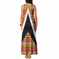 Saint Lucia Creole Day Tank Maxi Dress Madras Pattern Flag Style