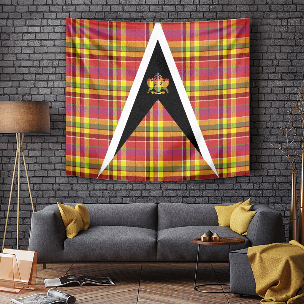 Saint Lucia Creole Day Tapestry Madras Pattern Flag Style
