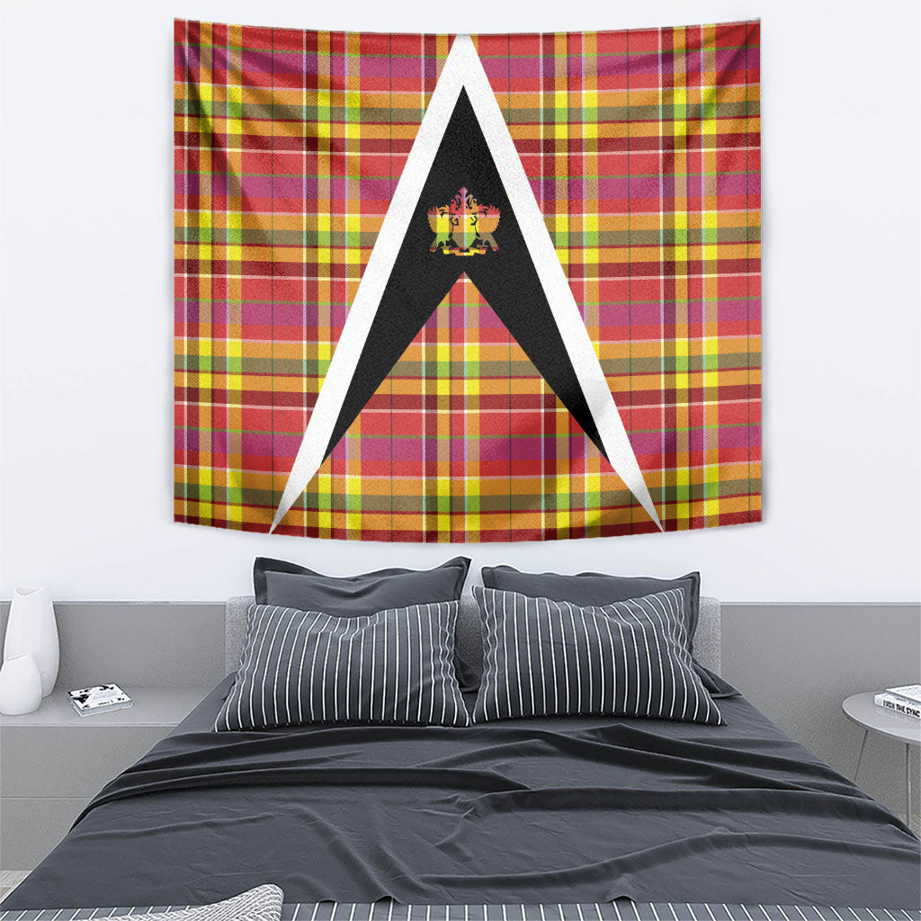 Saint Lucia Creole Day Tapestry Madras Pattern Flag Style