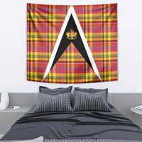 Saint Lucia Creole Day Tapestry Madras Pattern Flag Style